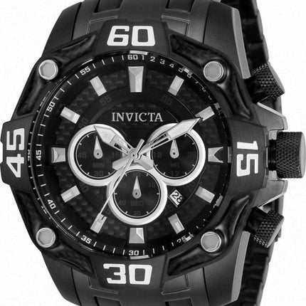 Orologio da uomo Invicta Pro Diver Cronografo quadrante nero in acciaio inossidabile al quarzo 33852 100M