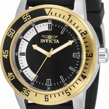 Orologio da uomo al quarzo con cinturino in silicone quadrante nero speciale Invicta 34097 100M