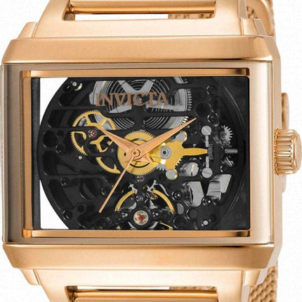 Orologio da uomo automatico 34381 in acciaio inossidabile tono oro rosa con quadrante scheletrato Invicta Objet D Art