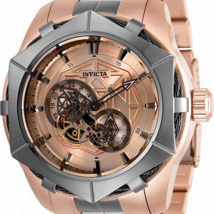 Orologio da uomo Invicta Bolt Open Heart bicolore in acciaio inossidabile automatico 34709 100M