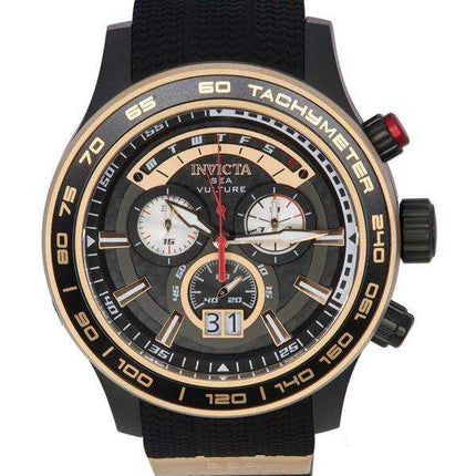 Orologio da uomo Invicta Sea Vulture in silicone nero con quadrante nero al quarzo 35025 100M