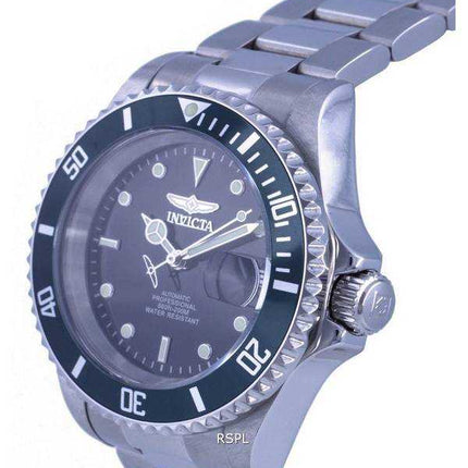 Orologio da uomo Invicta Pro Diver in acciaio inossidabile quadrante nero automatico INV35693 200M da uomo