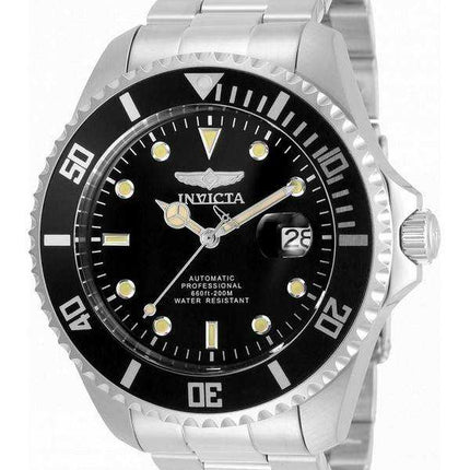 Orologio da uomo Invicta Pro Diver quadrante nero in acciaio inossidabile automatico 35717 200M