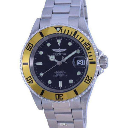 Orologio da uomo Invicta Pro Diver quadrante nero in acciaio inossidabile automatico 35842 200M