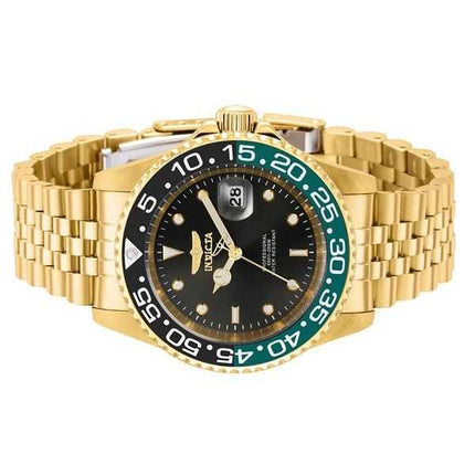 Orologio da uomo Invicta Pro Diver tono oro in acciaio inossidabile quadrante nero al quarzo Diver 36043 200M