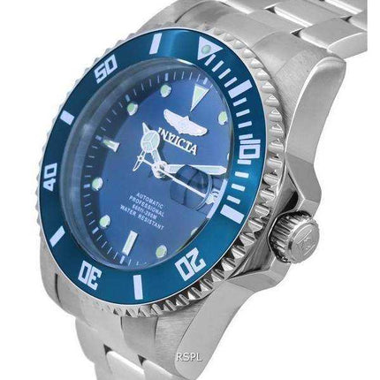 Orologio da uomo Invicta Pro Diver in acciaio inossidabile con quadrante blu automatico 36972 200M da uomo