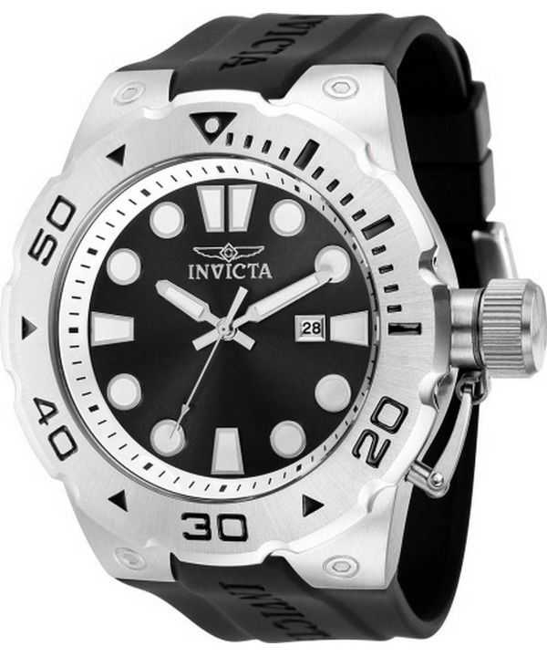 Orologio da uomo Invicta Pro Diver in silicone con quadrante nero al quarzo 36996 100M