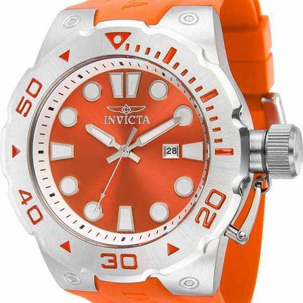 Orologio da uomo Invicta Pro Diver cinturino in silicone quadrante arancione al quarzo 36997 100M da uomo