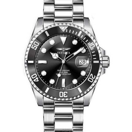 Orologio da donna Invicta Pro Diver in acciaio inossidabile con quadrante nero al quarzo Diver 37149 200M