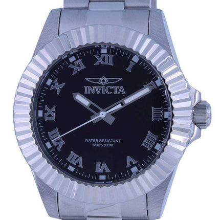 Orologio da uomo Invicta Pro Diver in acciaio inossidabile con quadrante nero al quarzo INV37404 200M