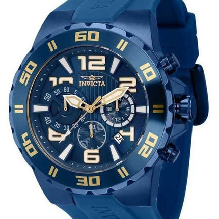 Orologio da uomo Invicta Pro Diver GMT cronografo cinturino in silicone quadrante blu al quarzo 37754 100M