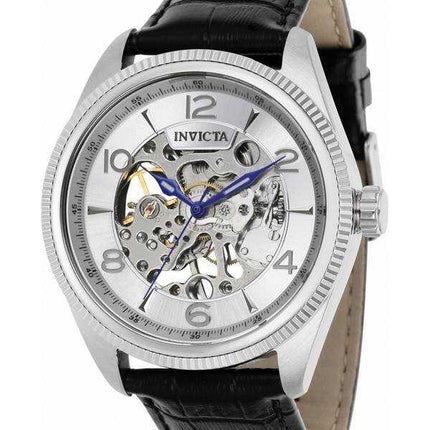 Invicta cinturino in pelle vintage quadrante scheletro meccanico 37951 100M orologio da uomo