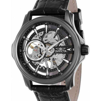 Invicta cinturino in pelle vintage quadrante scheletro meccanico 37951 100M orologio da uomo
