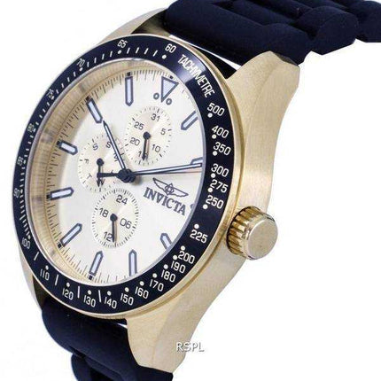 Orologio da uomo Invicta Aviator Tachimetro Silicon quadrante dorato al quarzo INV38405 100M Orologio da uomo