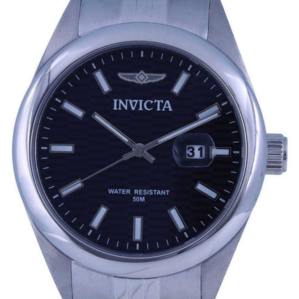 Orologio da uomo Invicta Aviator in acciaio inossidabile con quadrante nero al quarzo INV38409