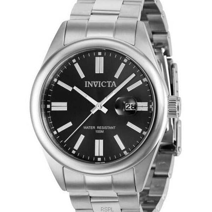 Orologio da uomo Invicta Pro Diver in acciaio inossidabile con quadrante nero al quarzo 38454 100M