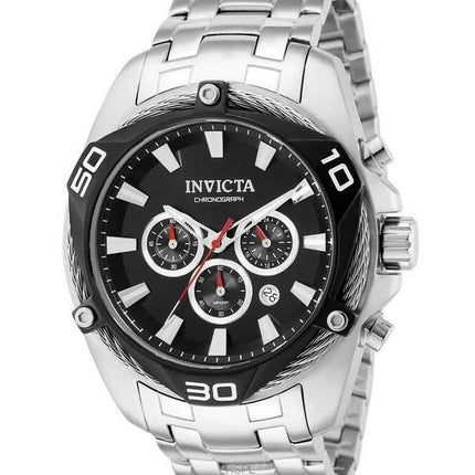 Orologio da uomo Invicta Bolt cronografo in acciaio inossidabile con quadrante nero al quarzo 38569 100M