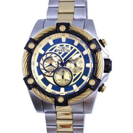 Orologio da uomo Invicta Bolt Chronograph quadrante blu e oro al quarzo INV38957 100M