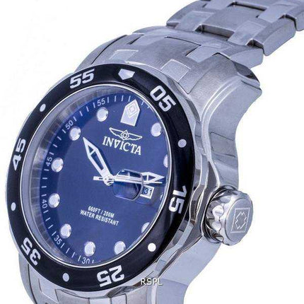 Orologio da uomo Invicta Pro Diver in acciaio inossidabile con quadrante nero al quarzo INV39083 200M