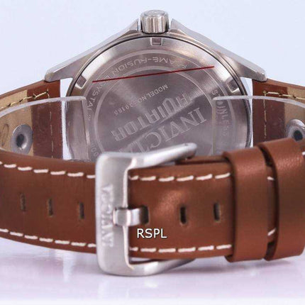 Orologio da uomo Invicta Aviator cinturino in pelle quadrante blu quarzo 39185 100M da uomo