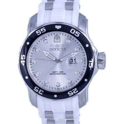 Orologio da uomo Invicta Pro Diver Silicon Silver Dial Quartz INV39411 200M da uomo