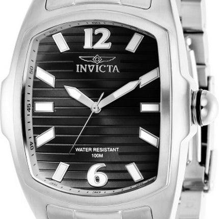 Orologio da uomo Invicta Lupah in acciaio inossidabile con quadrante nero al quarzo 39804 100M