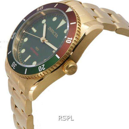 Orologio da uomo Invicta Pro Diver Zager Exclusive Gold Tone Green Dial Automatic Diver's 40489 200M Orologio da uomo
