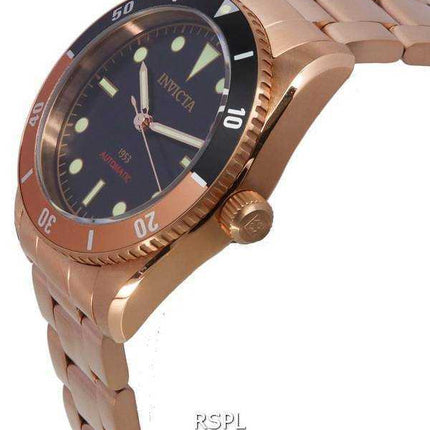 Orologio da uomo Invicta Pro Diver Zager esclusivo tono oro rosa quadrante nero automatico 40490 200M da uomo