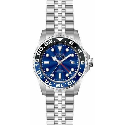 Orologio da uomo Invicta Pro Diver GMT in acciaio inossidabile con quadrante blu al quarzo Diver's 40955 200M