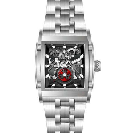 Orologio da uomo Invicta Speedway in acciaio inossidabile con quadrante scheletrato nero al quarzo 41645