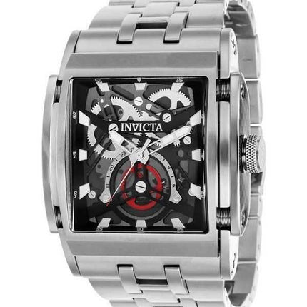 Orologio da uomo Invicta Speedway in acciaio inossidabile con quadrante scheletrato nero al quarzo 41645