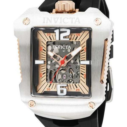 Orologio da uomo Invicta S1 Rally cinturino in silicone oro rosa quadrante scheletrato automatico 41660 100M