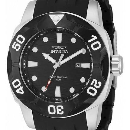 Orologio da uomo Invicta Sea Spider in acciaio inossidabile e cinturino in poliuretano quadrante nero al quarzo 44116 100M