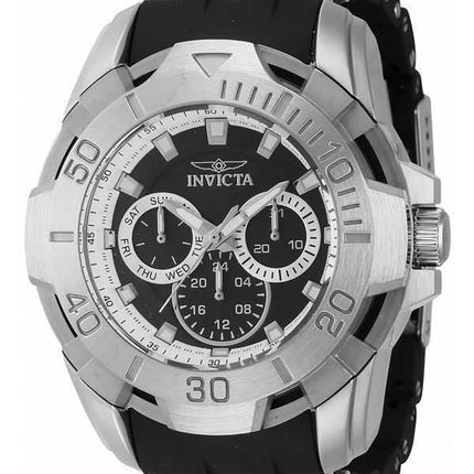 Orologio da uomo Invicta Sea Spider in acciaio inossidabile e cinturino in poliuretano quadrante nero al quarzo 44120 100M