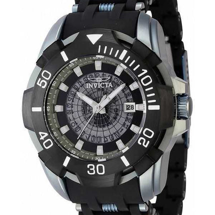 Orologio da uomo Invicta Sea Spider in acciaio inossidabile e cinturino in poliuretano quadrante nero trasparente 44130 100M