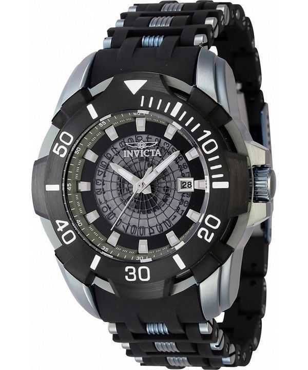 Orologio da uomo Invicta Sea Spider in acciaio inossidabile e cinturino in poliuretano quadrante nero trasparente 44130 100M