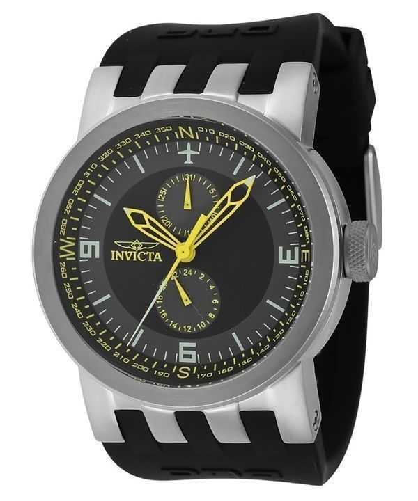 Orologio da uomo Invicta DNA con cinturino in silicone grigio e nero, quadrante multifunzione al quarzo 44225 100M