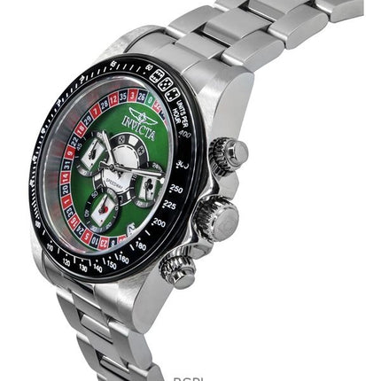 Orologio da uomo Invicta Speedway Roulette Casino Chronograph GMT quadrante verde al quarzo 44642 200M