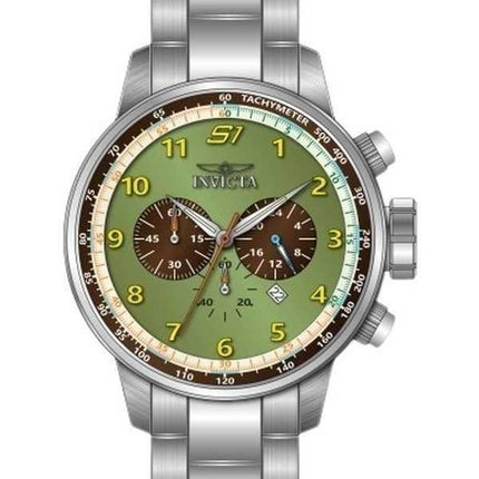 Orologio da uomo Invicta S1 Rally Chronograph in acciaio inossidabile con quadrante verde al quarzo 44951 100M