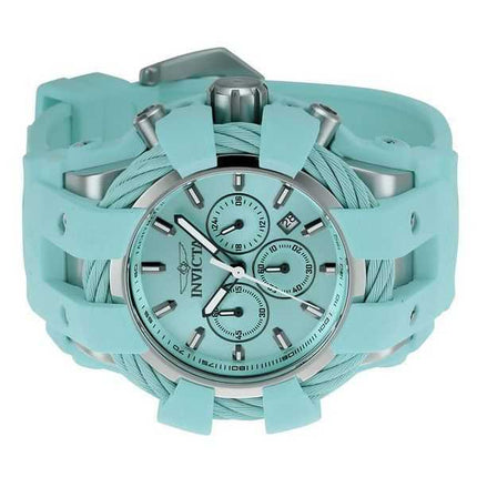 Orologio da uomo Invicta Bolt cronografo GMT cinturino in silicone quadrante turchese al quarzo 45168 200M