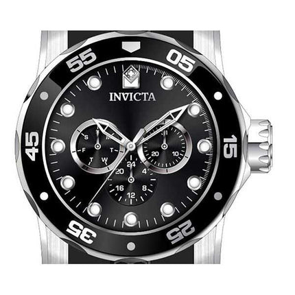 Orologio da uomo Invicta Pro Diver Scuba GMT con cinturino in silicone e quadrante nero al quarzo 45721 100M