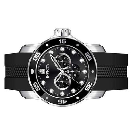 Orologio da uomo Invicta Pro Diver Scuba GMT con cinturino in silicone e quadrante nero al quarzo 45721 100M