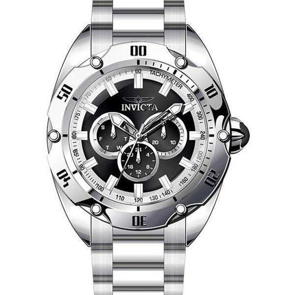 Orologio da uomo Invicta Venom GMT in acciaio inossidabile quadrante nero al quarzo 45729 100M