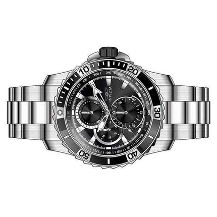 Orologio da uomo Invicta Pro Diver Scuba GMT in acciaio inossidabile con quadrante nero al quarzo 45745 100M