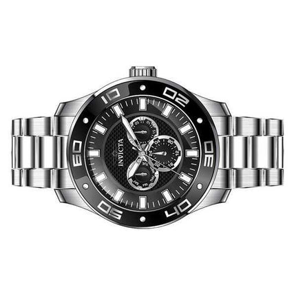 Orologio da uomo Invicta Pro Diver Scuba GMT in acciaio inossidabile quadrante nero al quarzo 45756 100M