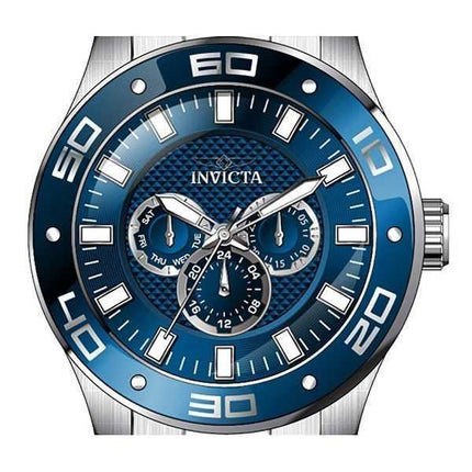 Orologio da uomo Invicta Pro Diver Scuba GMT in acciaio inossidabile quadrante blu al quarzo 45757 100M