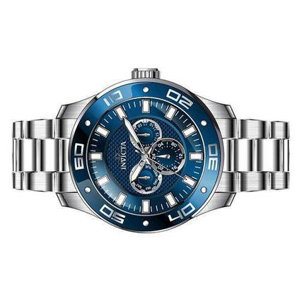Orologio da uomo Invicta Pro Diver Scuba GMT in acciaio inossidabile quadrante blu al quarzo 45757 100M