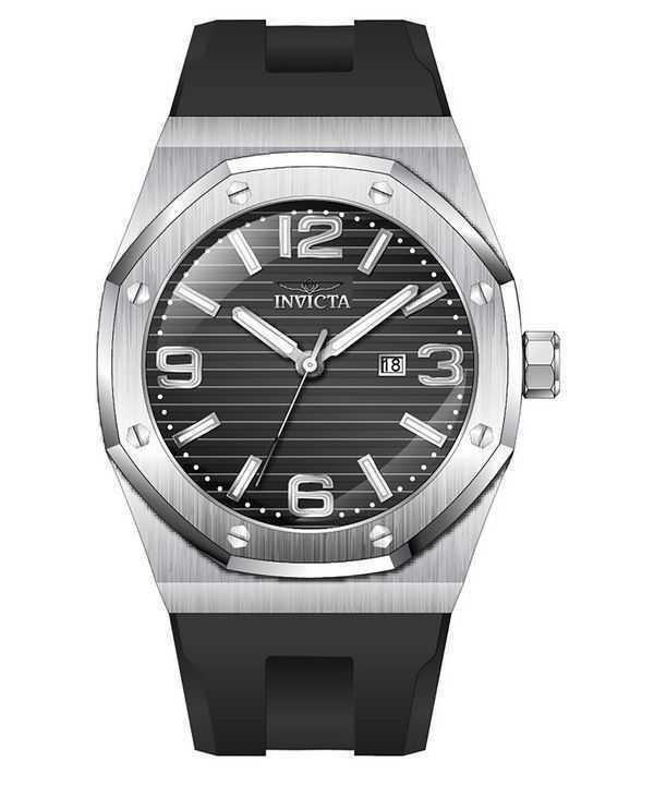 Orologio da uomo Invicta Huracan cinturino in silicone quadrante nero al quarzo 45772 100M