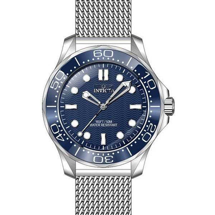 Orologio da uomo Invicta Pro Diver in acciaio inossidabile quadrante blu al quarzo 45981
