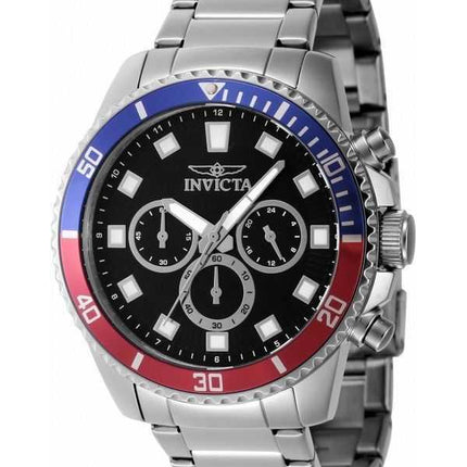 Orologio da uomo Invicta Pro Diver cronografo in acciaio inossidabile quadrante nero al quarzo 46053
